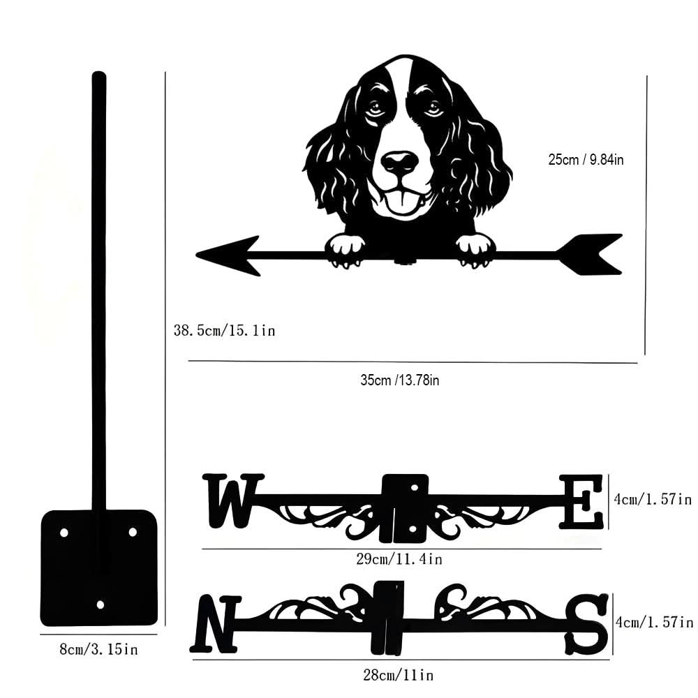 English Springer Spaniel Dog Silhouette Stainless Steel Weathervane