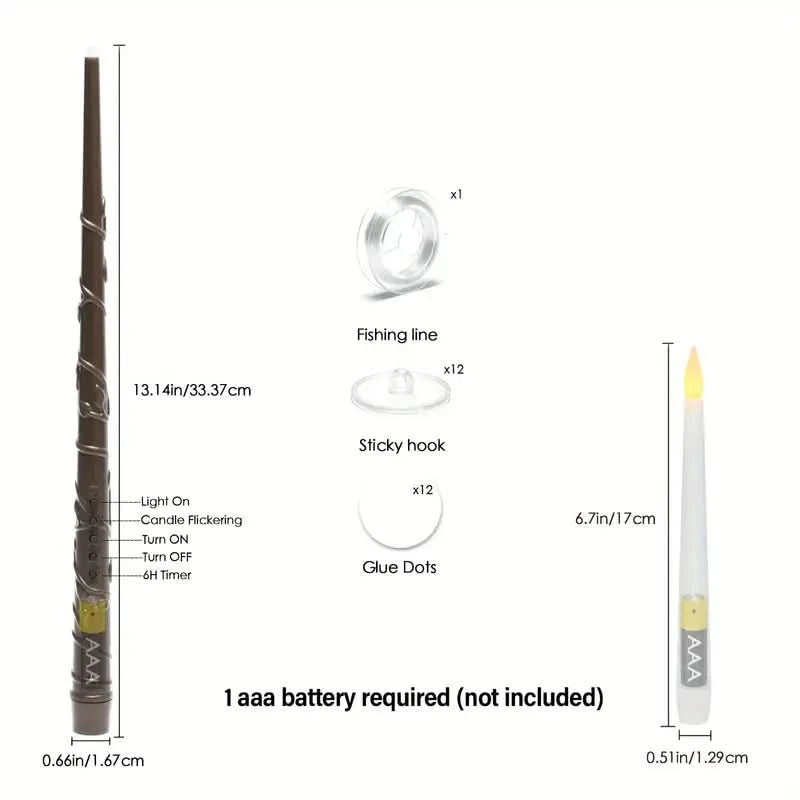 Floating LED Candle Lighting Set with Wand
