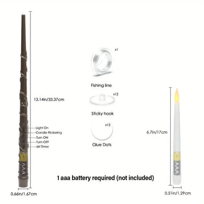 Floating LED Candle Lighting Set with Wand
