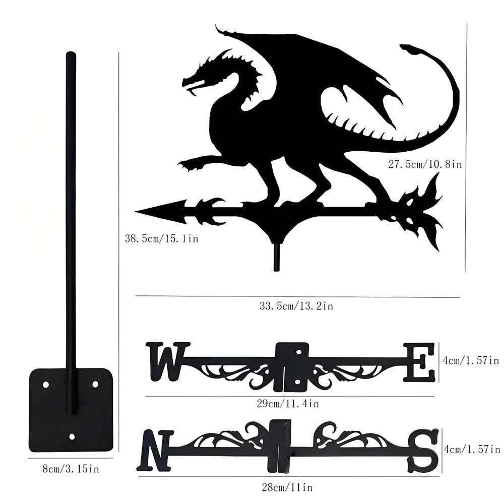 Dragon Fantasy Stainless Steel Weathervane