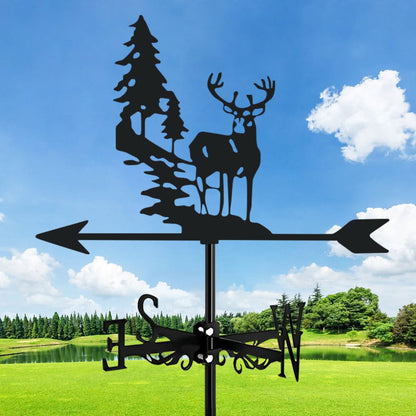 Forest Deer Scene Stainless Steel Weathervane