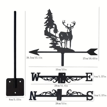 Forest Deer Scene Stainless Steel Weathervane