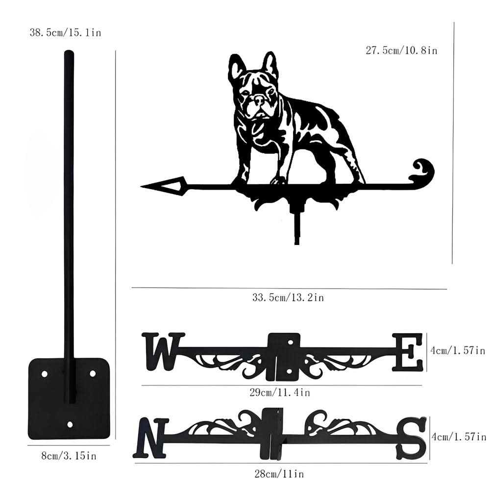 French Bulldog Silhouette Stainless Steel Weathervane