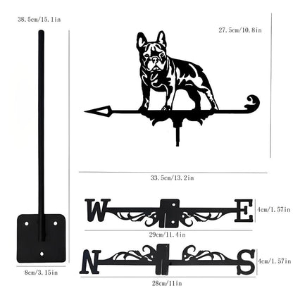 French Bulldog Silhouette Stainless Steel Weathervane