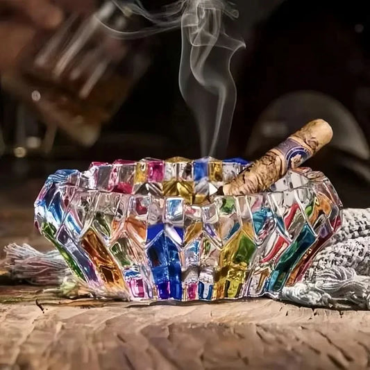 Art Deco Crystal Glass Ashtray