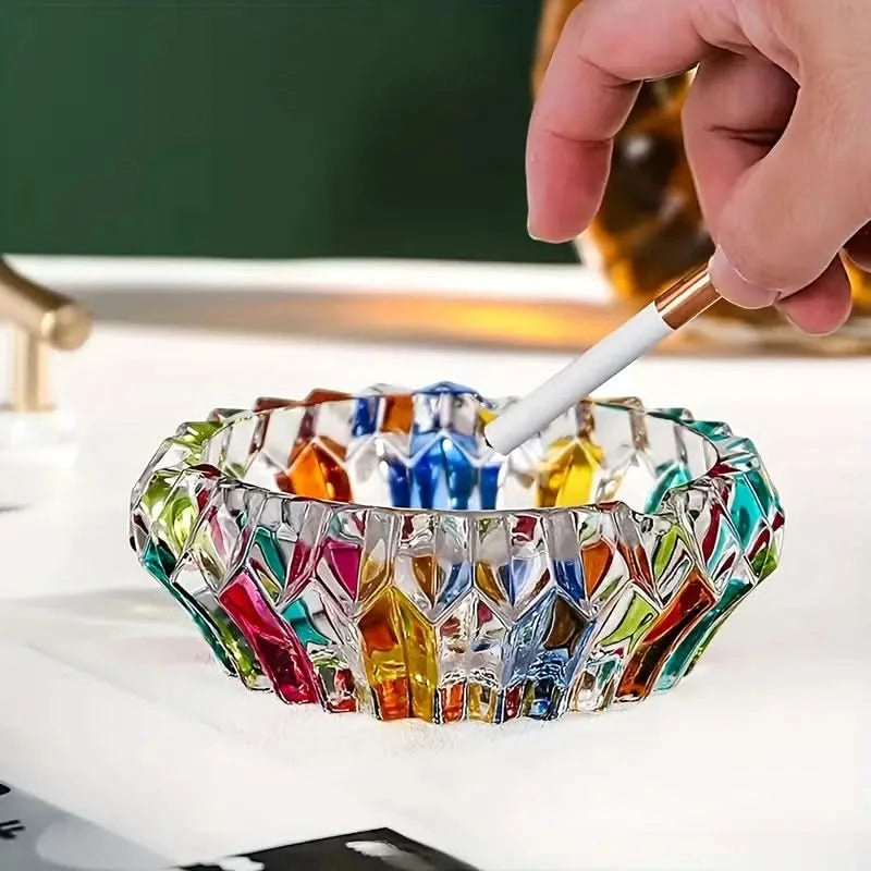 Art Deco Crystal Glass Ashtray