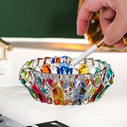 Art Deco Crystal Glass Ashtray