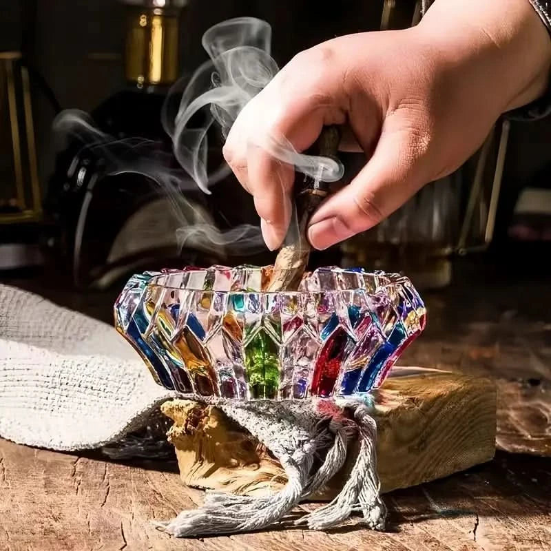 Art Deco Crystal Glass Ashtray