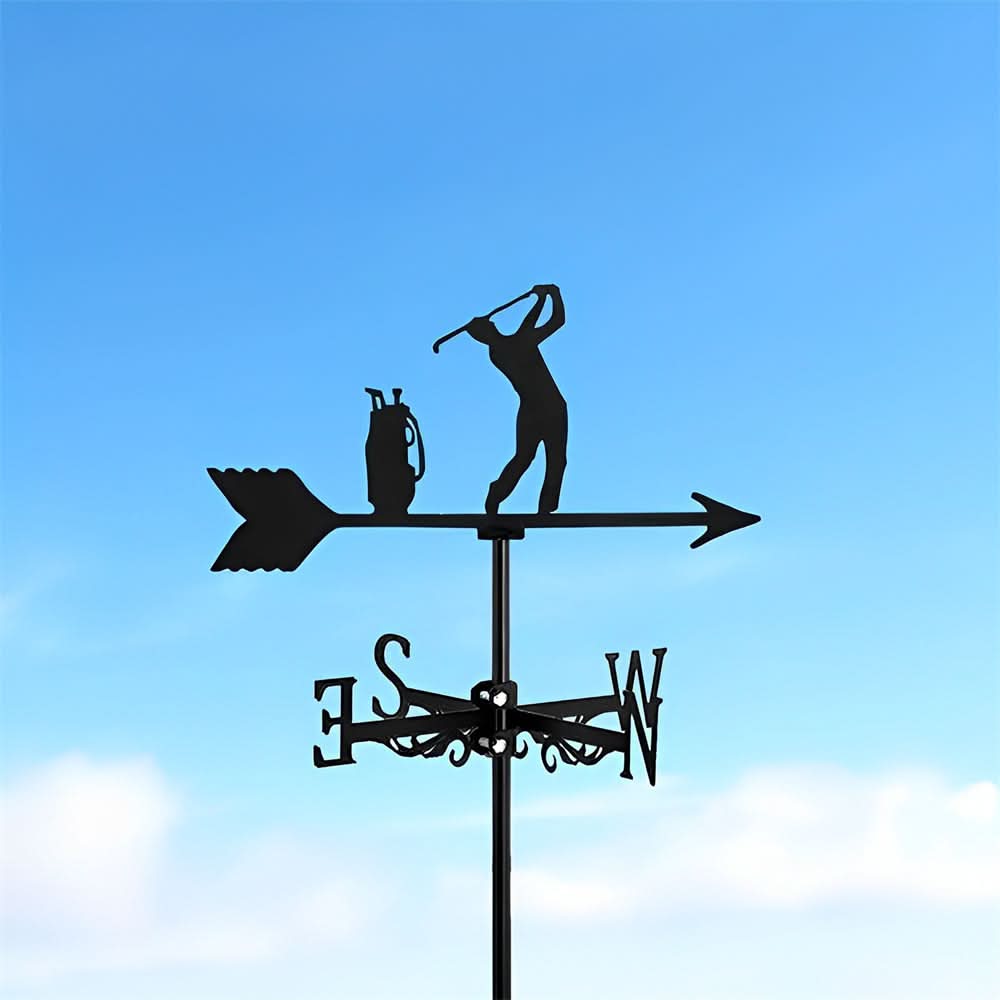 Golf Player Silhouette Stainless Steel Weathervane