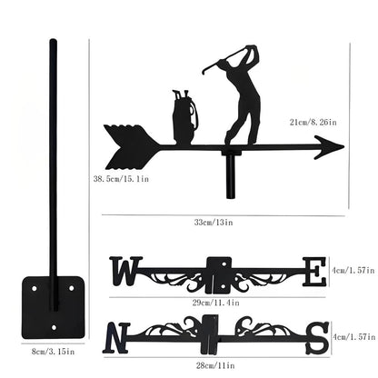 Golf Player Silhouette Stainless Steel Weathervane
