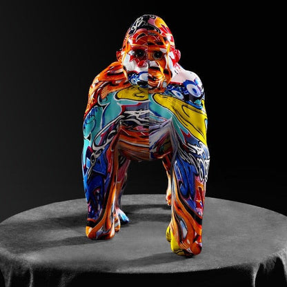 ArtZ® Gorilla Nordic Painted Statue Sculptures Graffiti Painted