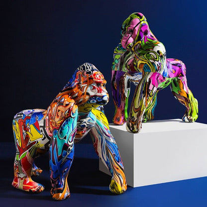 ArtZ® Gorilla Nordic Painted Statue Sculptures