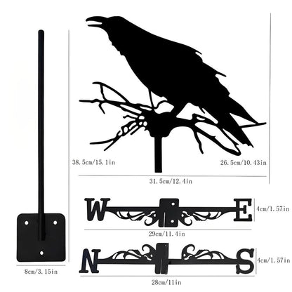 Crow Bird Stainless Steel Weathervane