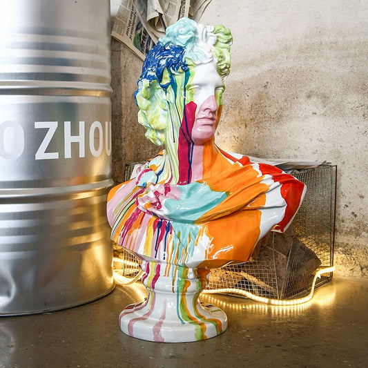ArtZ® Apollo Bust Nordic Painted Sculpture Sculptures Graffiti