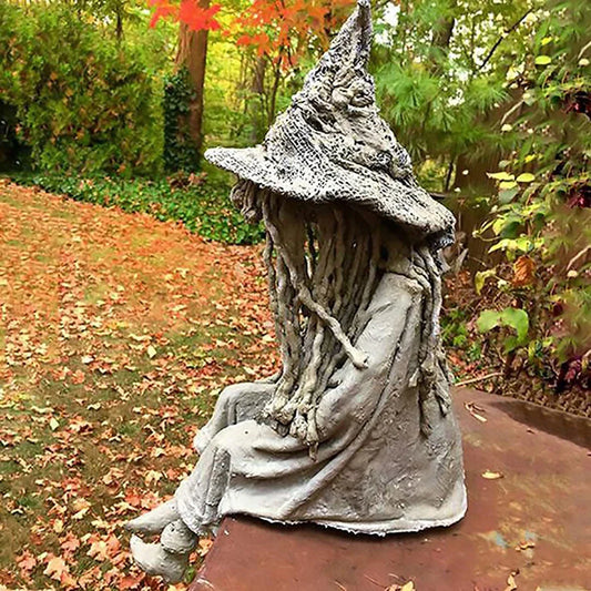 Solar Witch Statue Garden Light