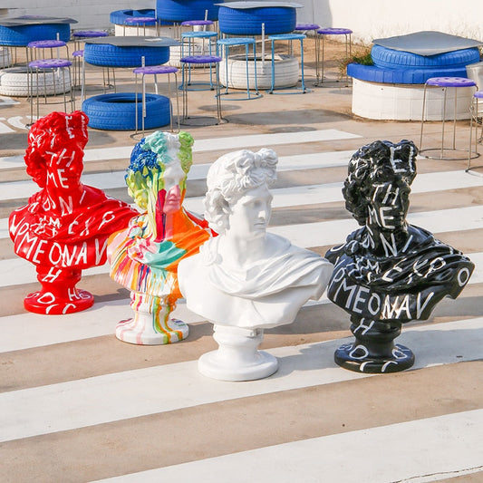 ArtZ® Apollo Bust Nordic Painted Sculpture Sculptures