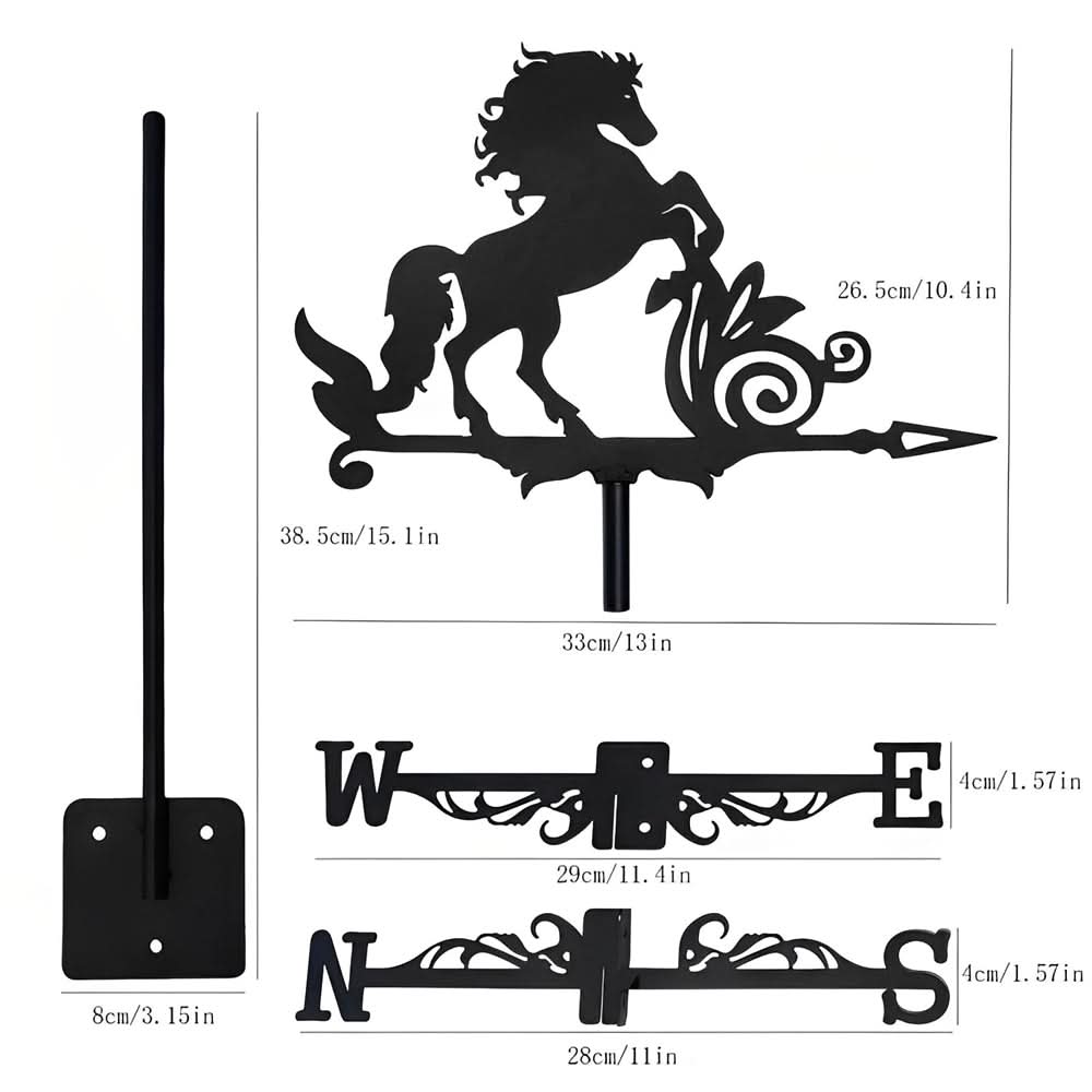 Horse Standing Silhouette Stainless Steel Weathervane