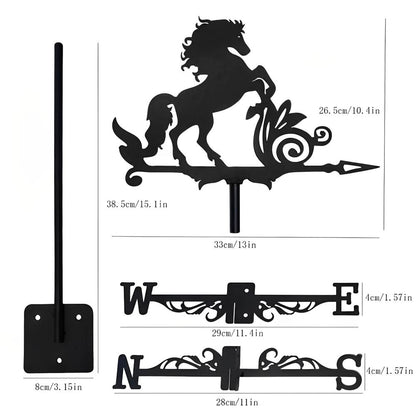 Horse Standing Silhouette Stainless Steel Weathervane
