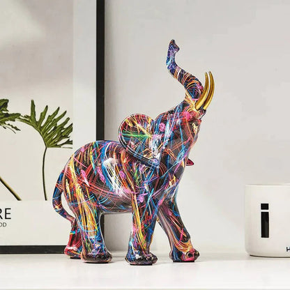 Graffiti Elephant Art Sculpture
