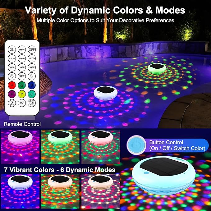 Floating Solar Pool Light