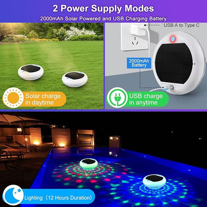 Floating Solar Pool Light