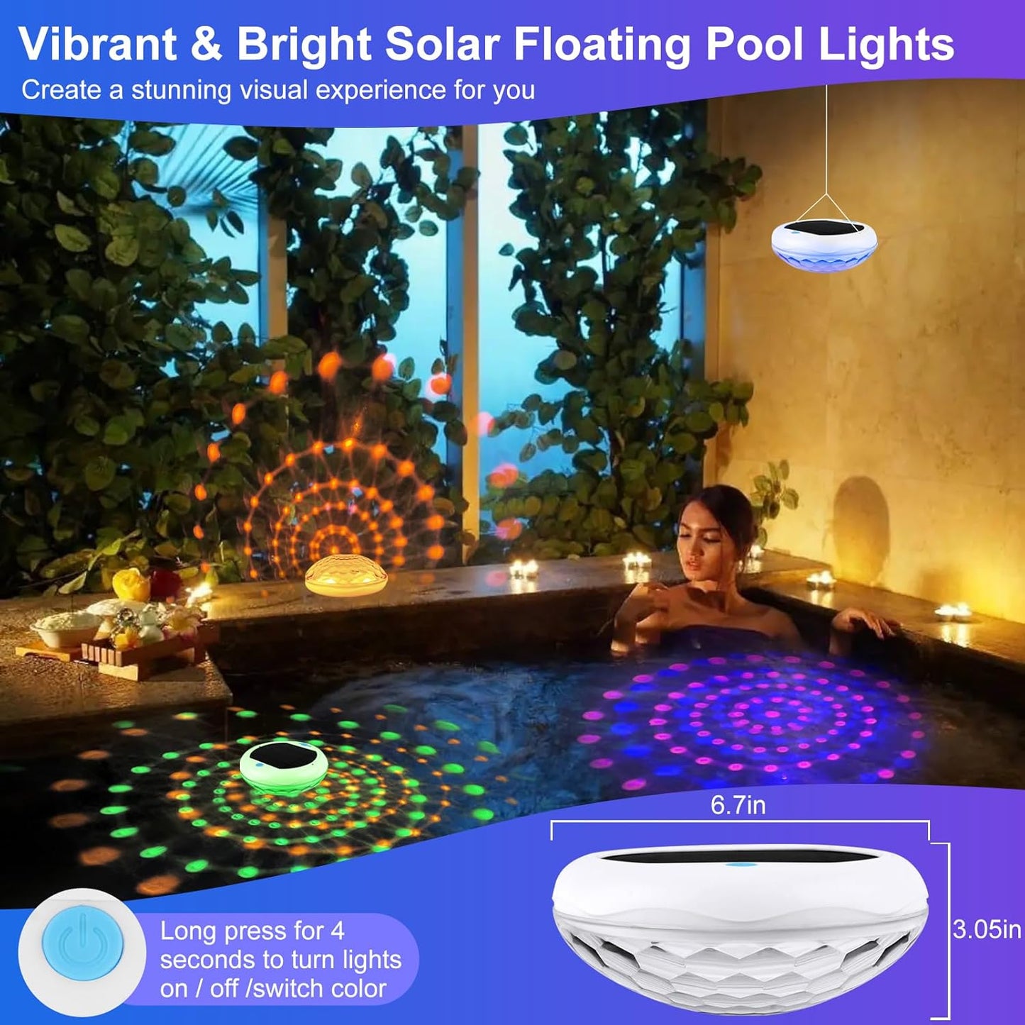 Floating Solar Pool Light