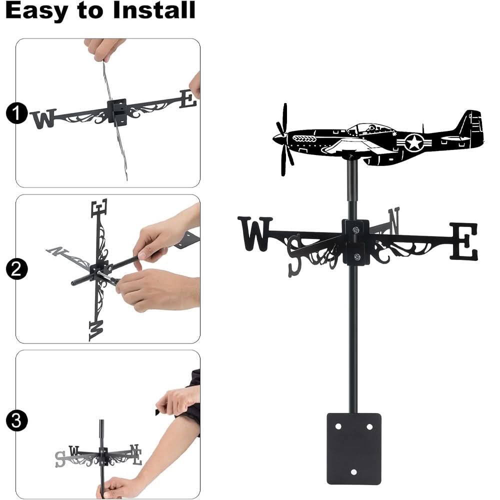 Aircraft Airplane Silhouette Stainless Steel Weathervane