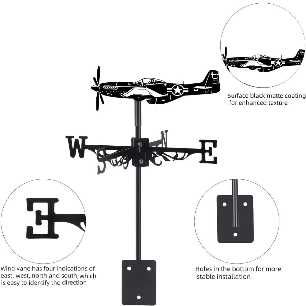 Aircraft Airplane Silhouette Stainless Steel Weathervane