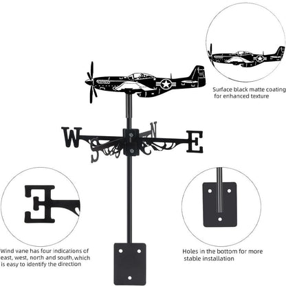 Aircraft Airplane Silhouette Stainless Steel Weathervane
