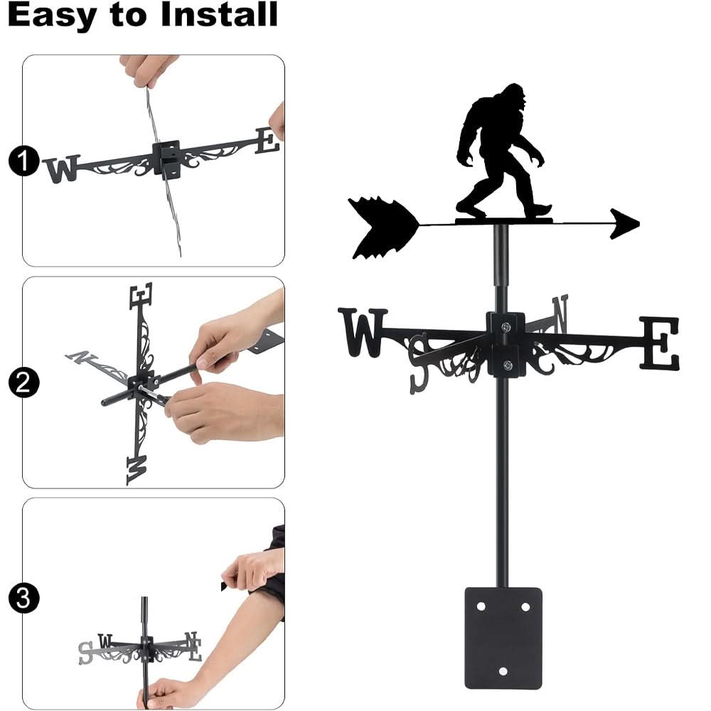 Bigfoot Walking Silhouette Stainless Steel Weathervane