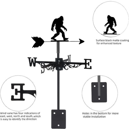 Bigfoot Walking Silhouette Stainless Steel Weathervane