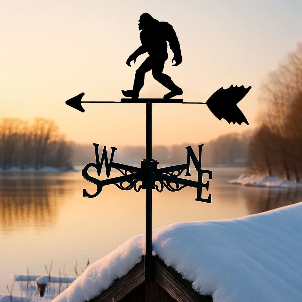 Bigfoot Walking Silhouette Stainless Steel Weathervane