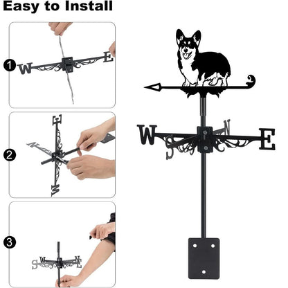 Corgi Dog Silhouette Stainless Steel Weathervane