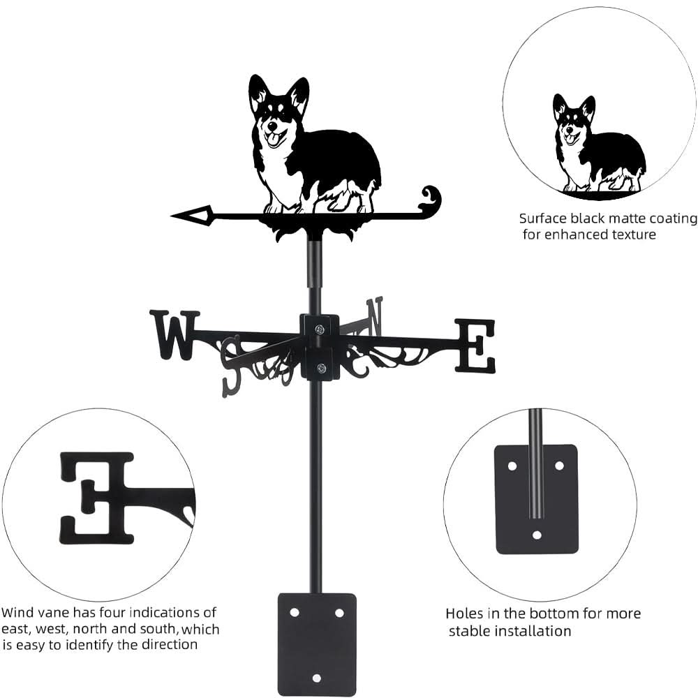 Corgi Dog Silhouette Stainless Steel Weathervane