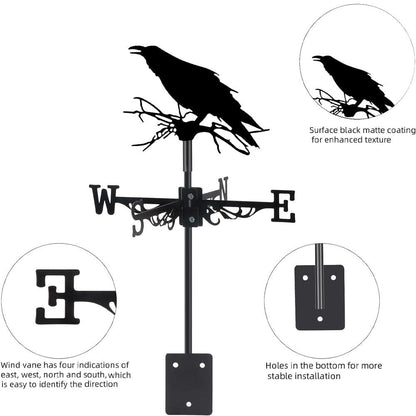 Crow Bird Stainless Steel Weathervane