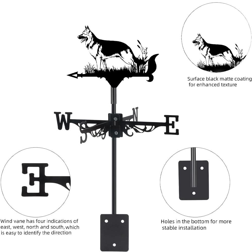 German Shepherd Dog Stainless Steel Weathervane