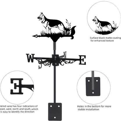 German Shepherd Dog Stainless Steel Weathervane