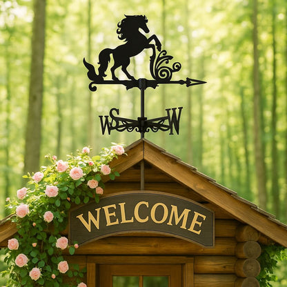 Horse Standing Silhouette Stainless Steel Weathervane