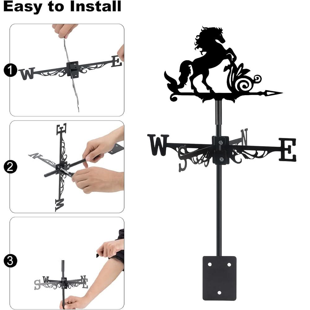 Horse Standing Silhouette Stainless Steel Weathervane