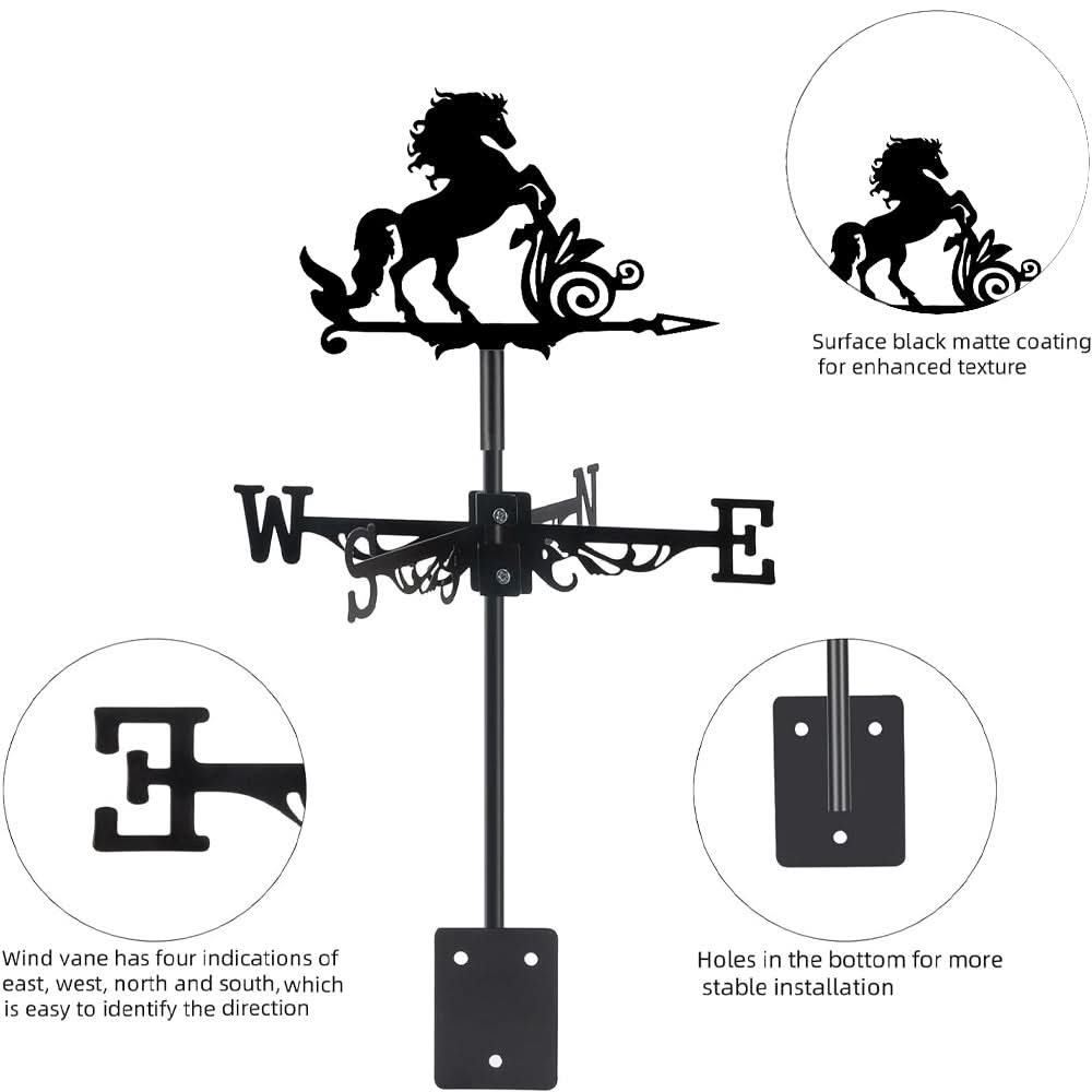 Horse Standing Silhouette Stainless Steel Weathervane