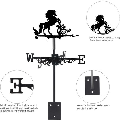 Horse Standing Silhouette Stainless Steel Weathervane