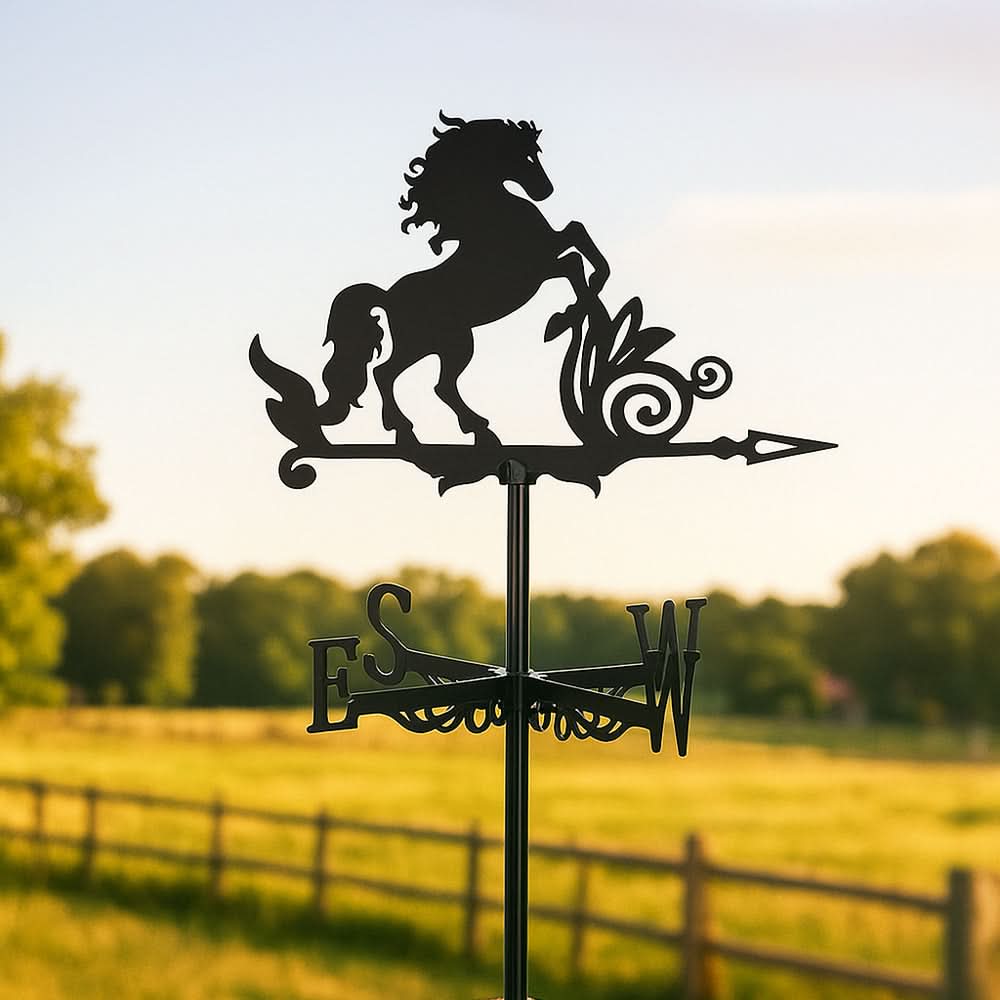 Horse Standing Silhouette Stainless Steel Weathervane