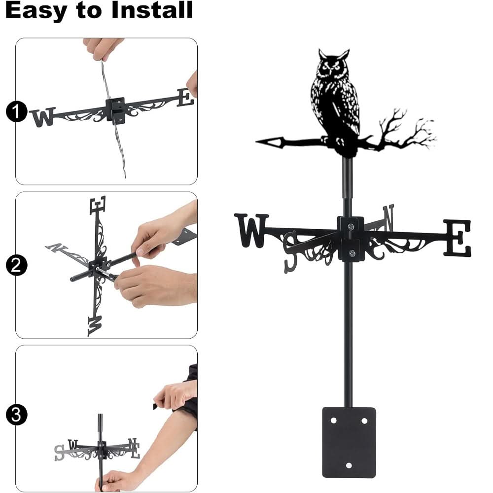 Owl Bird Stainless Steel Weathervane