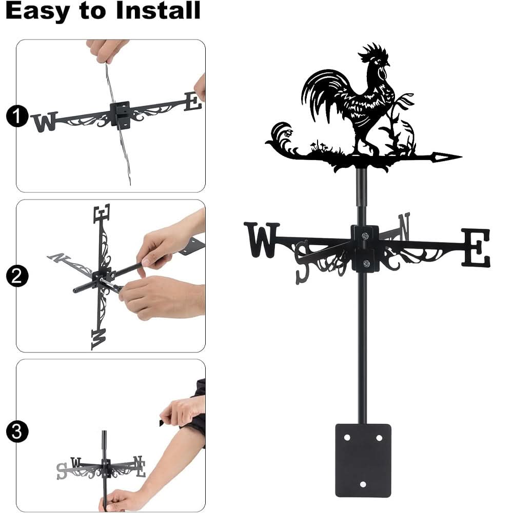 Rooster Farm Animal Stainless Steel Weathervane