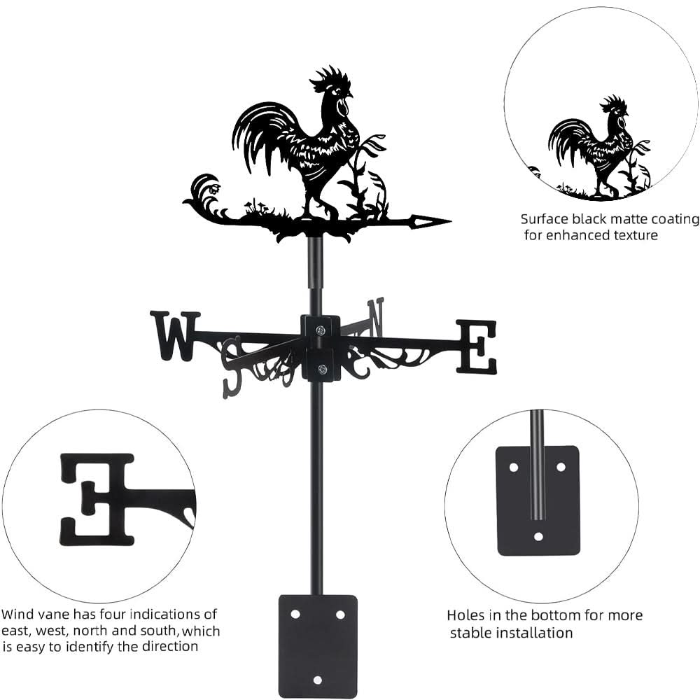 Rooster Farm Animal Stainless Steel Weathervane