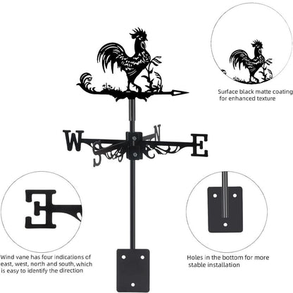 Rooster Farm Animal Stainless Steel Weathervane
