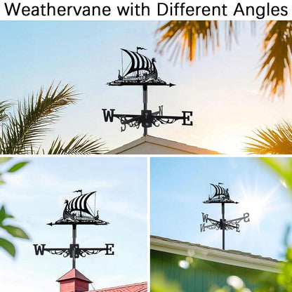 Viking Battle Ship Stainless Steel Weathervane
