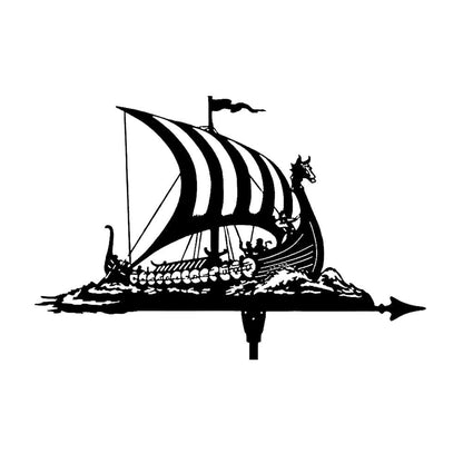 Viking Battle Ship Stainless Steel Weathervane