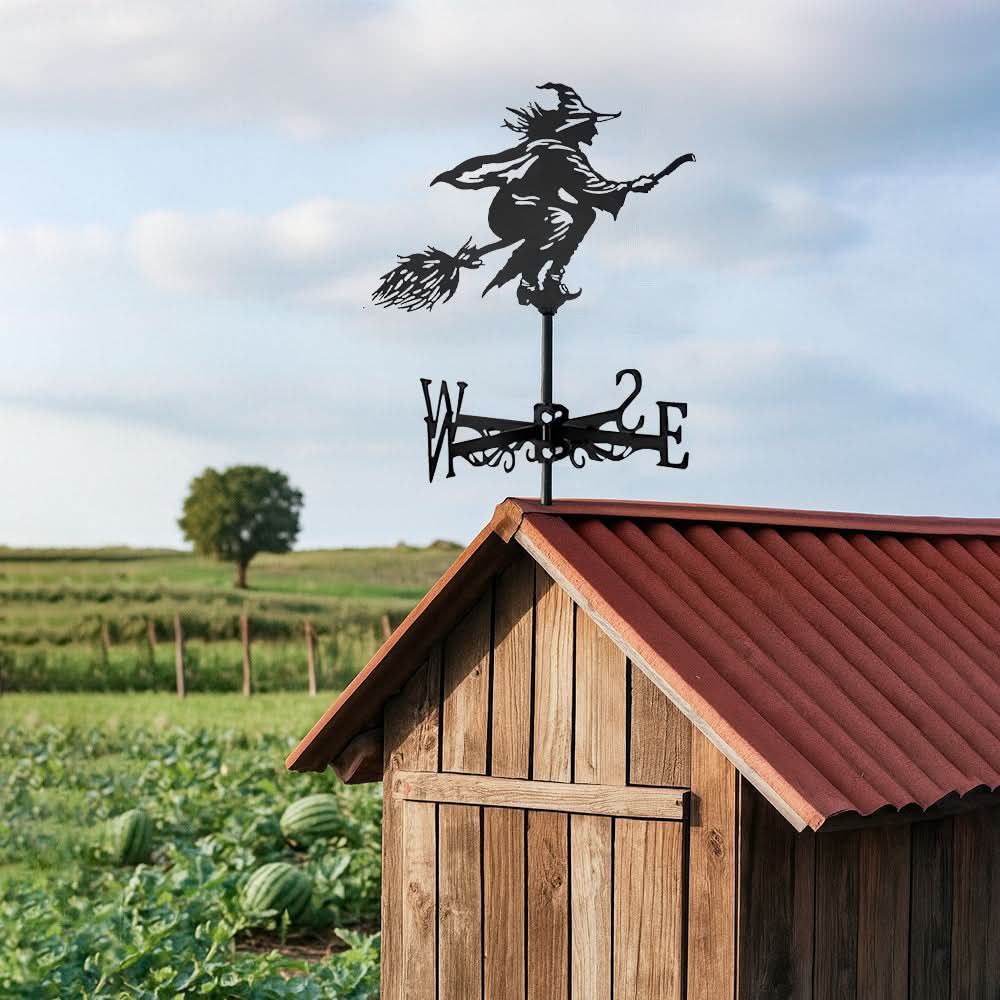 Witch Silhouette Stainless Steel Weathervane