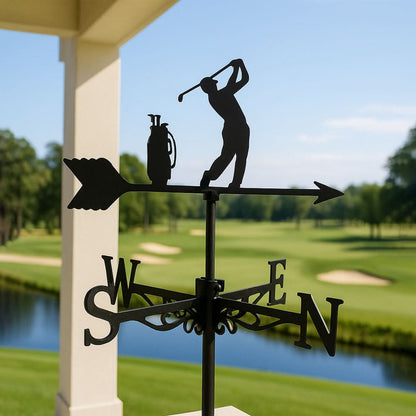Golf Player Silhouette Stainless Steel Weathervane
